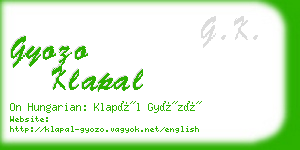 gyozo klapal business card